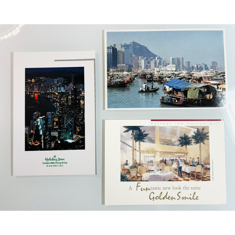 Vintage Hong Kong Postcards Lot of 3 Unposted - Holiday Inn Hotel, Causeway Bay